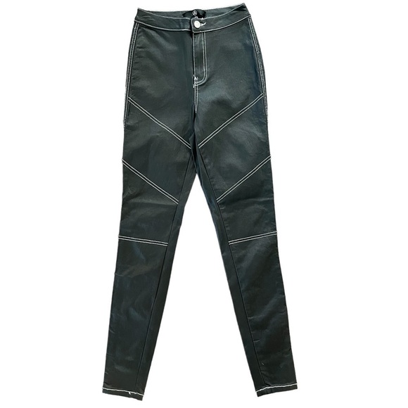 Missguided High Waisted Coated Skinny Pants, Size 4 - Picture 1 of 7